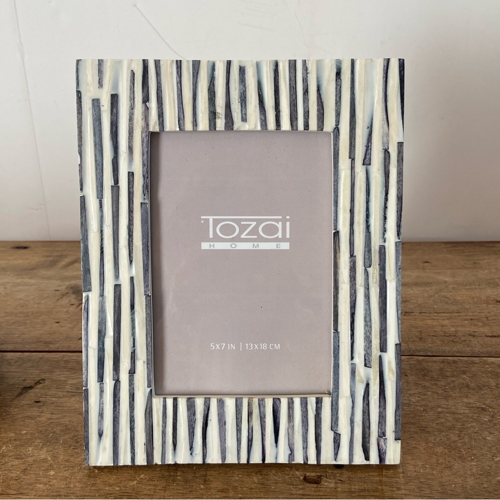 Tozai Grey Stripes Photo Frame - Picture 2 of 10